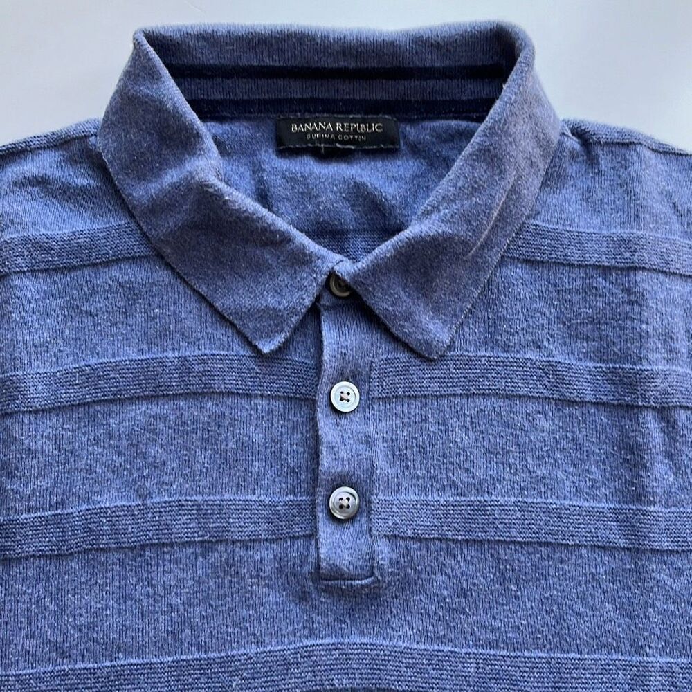 Banana Republic Vintage Stripe Knit Polo Mens L